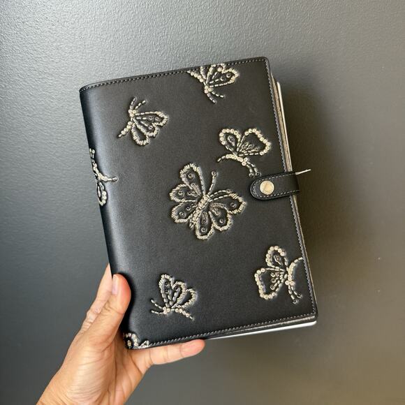 Coach CCF42 Notebook With Butterfly Print novelty leather/Silver - Picture 1 of 6